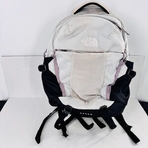 The North Face White and Black Backpack